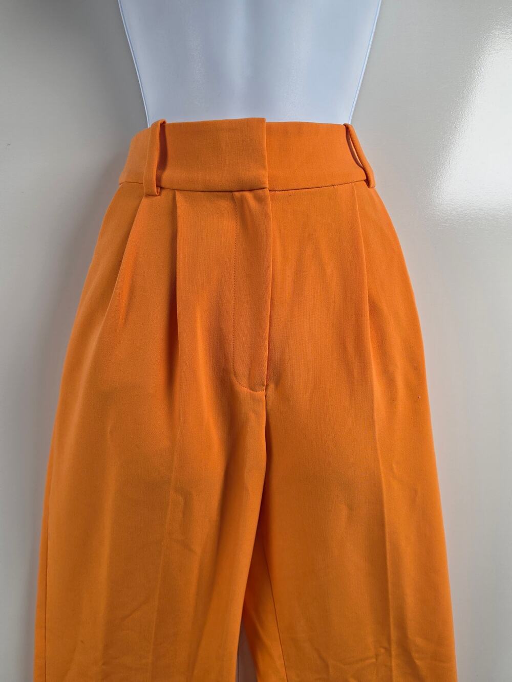 Favorite Daughter Size 4 Orange High Rise Pleated Wide Leg Trousers Pants 0103